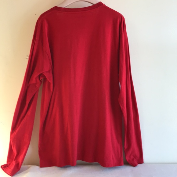 Reason brand Sz Medium Tee red cotton long sleeves Power to the People graphics - Picture 9 of 10